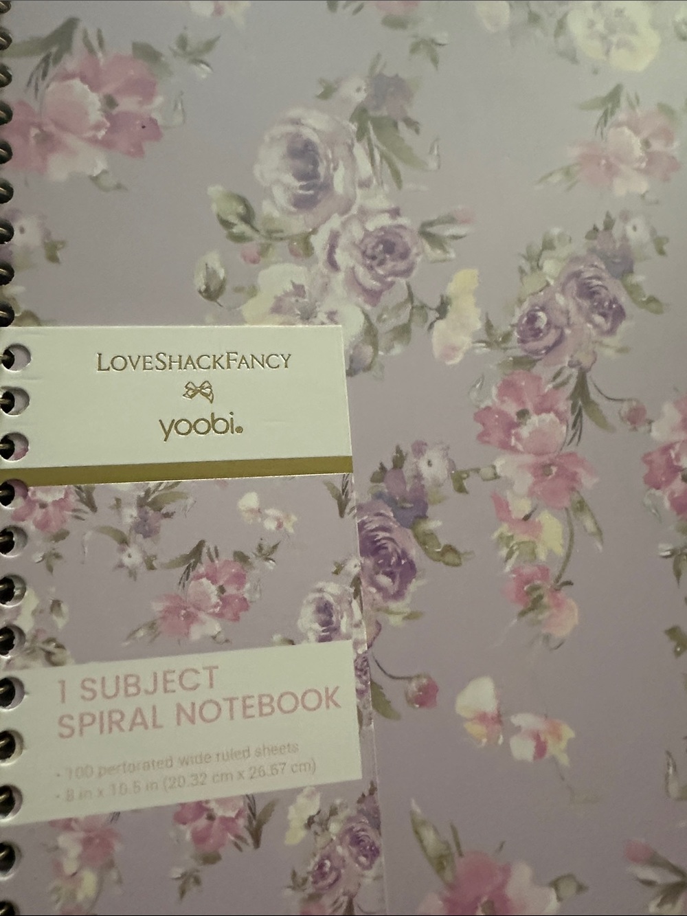 LoveShackFancy x Target Lavender Floral Spiral Notebooks (3) - Picture 2 of 2